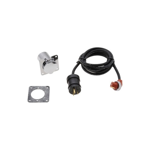 Weatherproof Power Cord - 120V 15A, 10' 3M, With Chrome Plated, 4 Hole Square Receptacle